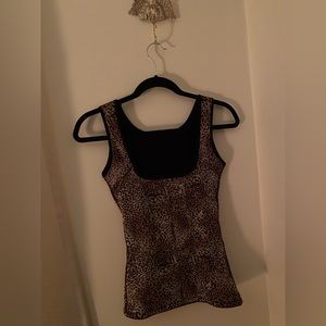 Leopard-Print Fleece Tank Top
